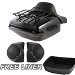 Black King Pack Trunk Rack Light Speakers Fit For Harley Cvo Touring Glide 14+. Fixed Price $419.99.