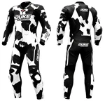Duke Racing Cow Print Leather Motorcycle Suit One Piece Track Race Armor. Fixed Price $399.19.