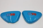 Honda SL70 Frame Side Covers Left & Right Reproduction Plastic "aquarius Blue". Fixed Price $249.00.