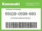 Kawasaki Genuine Cowling,lwr,rh,m.s.black 55028-0599-660. Fixed Price $127.26.