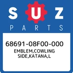 68691-08F00-000 Suzuki Emblem,cowling Side,katana,l 6869108F00000, New Genuine. Fixed Price $50.63.