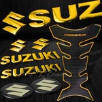 Pro Chrome Gold Fuel Grip Tank PAD+6"3D Suzuki Logo&letter EMBLEM+2" Gel Sticker. Fixed Price $26.77.