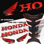 Chromed Red+black Pro Grip Tank PAD+2X 3D Wing Logo+honda Letter Emblem Sticker. Fixed Price $29.98.