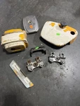 Used Oem Honda CT90 K0 Left Side Cover, Air Box W/ Lid, Handlebar Clamp JC-490. Fixed Price $47.00.
