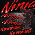 Chrome Red Pro Fuel Tank PAD+5.75"KAWASAKI Logo Emblem+ninja Fender Stickers Kit. Fixed Price $37.52.
