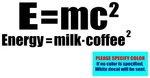 E=MC2 Energy Milk Coffee Vinyl Decal Sticker Graphic Die Cut Car Truck 12". Fixed Price $9.99.