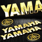 6.75" 3D 5MM Thick EMBLEM+2.125" Logo Fairing Badge Sticker Yamaha Chromed Gold. Fixed Price $47.88.