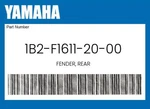 Yamaha Genuine Fender, Rear 1B2-F1611-20-00. Fixed Price $83.62.