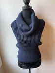 St John Yellow Label Navy Blue Cowl Neck Sleeveless Sweater Medium - Chunky Knit. Fixed Price $49.99.