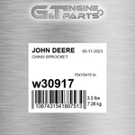 W30917 Chain Sprocket Fits John Deere (surplus Open Box). Fixed Price $241.06.