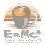 E=MC2 Coffee, Vinyl Decal Sticker, Indoor Outdoor, 3 Sizes, #8964. Fixed Price $5.95.