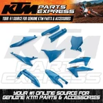 New Oem Ktm Blue Plastics Parts Kit 125 250 300 350 450 Sxf Xcf 00010000383. Fixed Price $242.99.