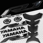 2-TONE Glossy Black Pro Grip Fuel Tank PAD+8" Yamaha LOGO+YZF-R1 Emblem Sticker. Fixed Price $37.88.