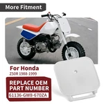 White Plastic Front Number Plate For Honda Z50R 1988-1999 # 61136-GW8-670ZA. Fixed Price $22.99.