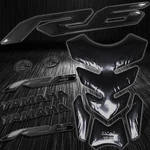 Black Tribal Fire Gas/fuel Tank PAD+6" LOGO&LETTER+2-TONE YZF-R6 Emblem Sticker. Fixed Price $33.57.
