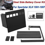 Steel Battery Cover Kit Black Slotted For 1991-1997 Harley Sportster 1200 XLH883. Fixed Price $56.28.