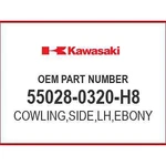 Kawasaki Cowling,side,lh,ebony 55028-0320-H8 Oem New. Fixed Price $327.48.