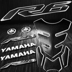 4PC Chrome Silver Gas/fuel Tank PAD+6" LOGO&LETTER+2-TONE YZF-R6 Emblem Sticker. Fixed Price $34.63.