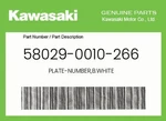 Kawasaki Genuine Plate-number,b.white 58029-0010-266. Fixed Price $40.23.