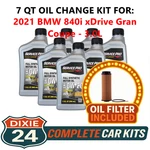 Fits: 2021 Bmw 840I Xdrive Gran Coupe 3.0L Synthetic Oil & Filter Kit (0W-20). Fixed Price $105.95.