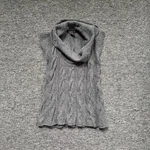 Central Park West Sz Wool Cashmere Angora Cable Knit Sweater Gray Cowl Neck. Fixed Price $18.00.