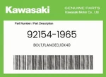 Kawasaki Genuine BOLT,FLANGED,10X40 92154-1965. Fixed Price $9.54.