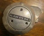 1974-1978 Kawasaki KZ400 Left Engine Side Cover. Fixed Price $28.00.